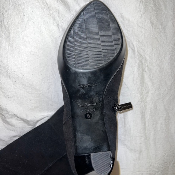 Aquatalia Black Suede Stretch Knee Boots - Picture 3 of 6